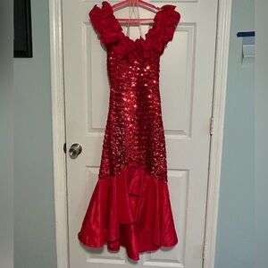 Vintage 1990 red “mermaid” style prom dress